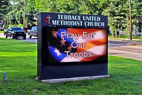 960x1920mm P8 RGB LED Monument Signs Outdoor IP65 Video Panel