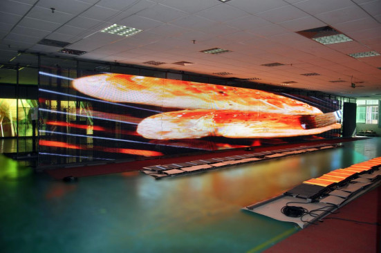 High Brightness Outdoor P3.9-7.8 LED Transparent Screen For Glass Wall Advertising
