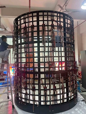 Soft P2 Curve Indoor Fixed Led Screen Cylinder Wall In Shopping Center Advertising