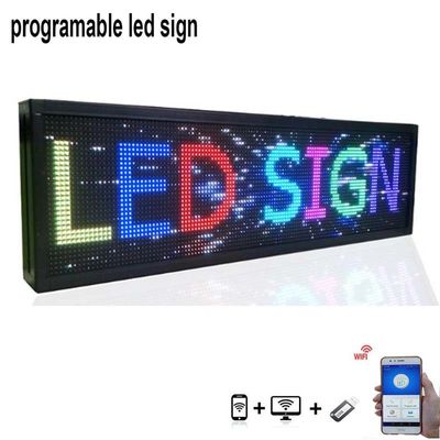 P10 Outdoor Led Message Signs , 52x14inch Scrolling Led Car Sign