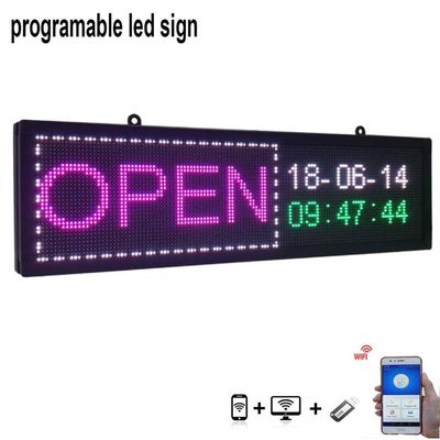 P10 USB Programmable LED Window Display Signs 220V Indoor Led Signs For Business