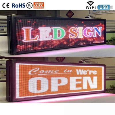 P5 Programmable Scrolling LED Window Display Signs 40*8 Inch Indoor