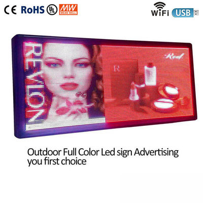 Full Color Indoor Scrolling LED Text Sign Display 96*384cm With Adjustable Brightness