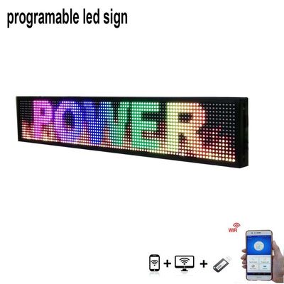 P5 Programmable Scrolling LED Window Display Signs 40*8 Inch Indoor