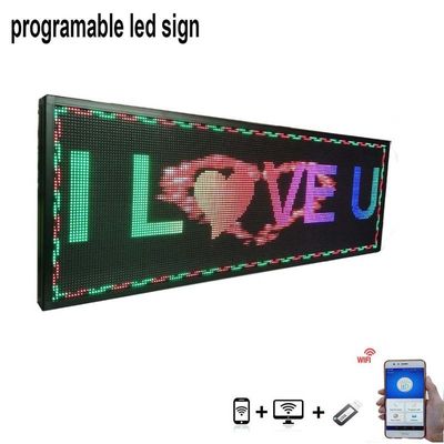 P5 Programmable Scrolling LED Window Display Signs 40*8 Inch Indoor
