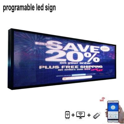 Full Color Indoor Scrolling LED Text Sign Display 96*384cm With Adjustable Brightness