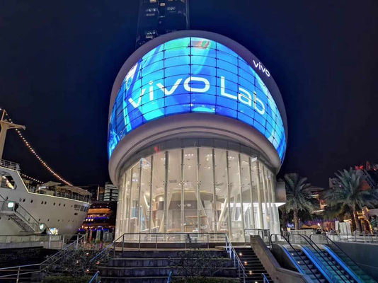 1R1G1B Transparent LED Film Display , 4000mcd LED Curtain Wall Display