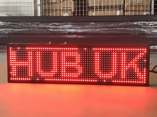 Red Single Color P10 LED Window Display Signs Outdoor Waterproof