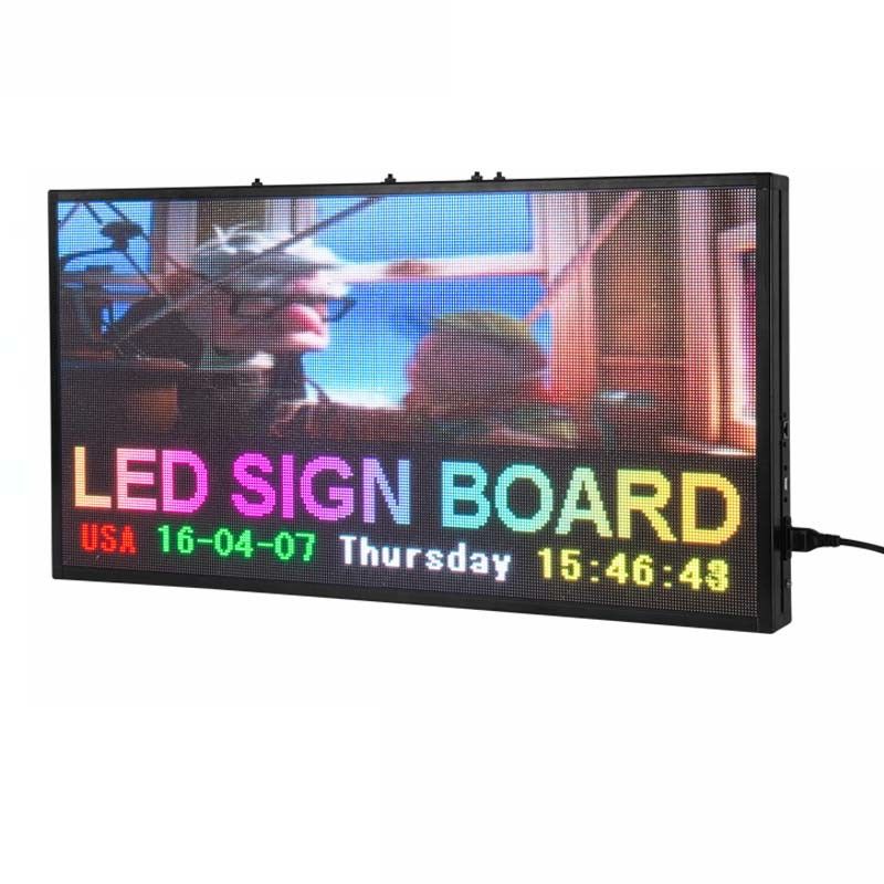 USB WiFi HD Full Color P10 LED Scrolling Sign Programmable Display Advertising