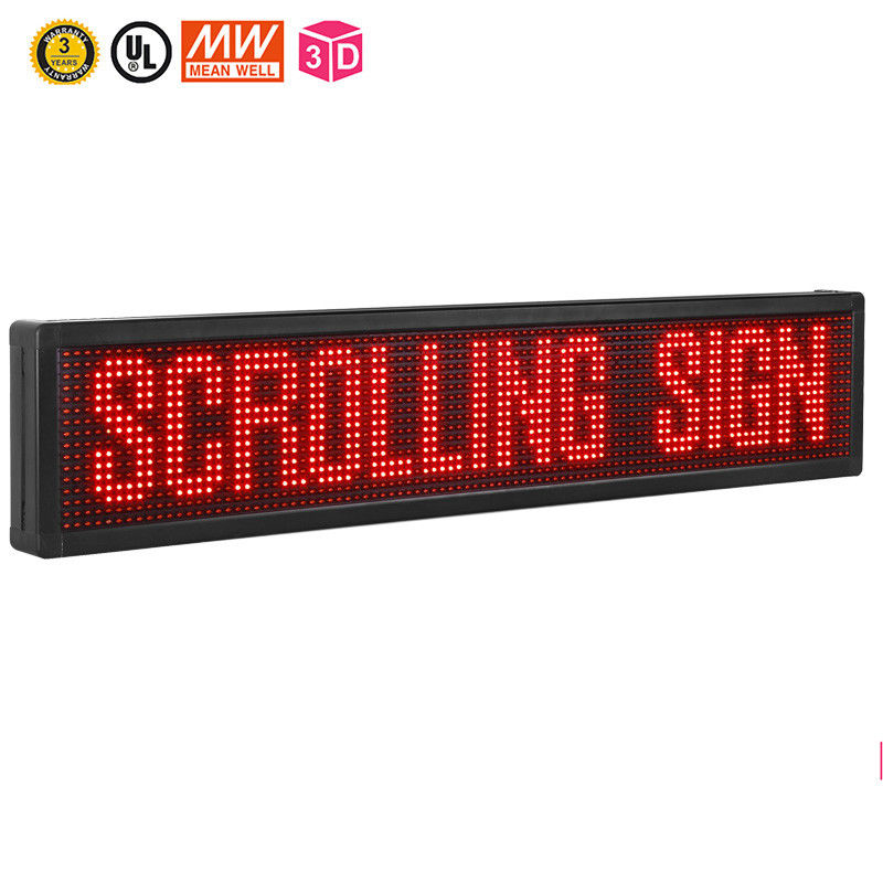 10mm Programmable Scrolling LED Signs , Red Color Scrolling Text LED Display