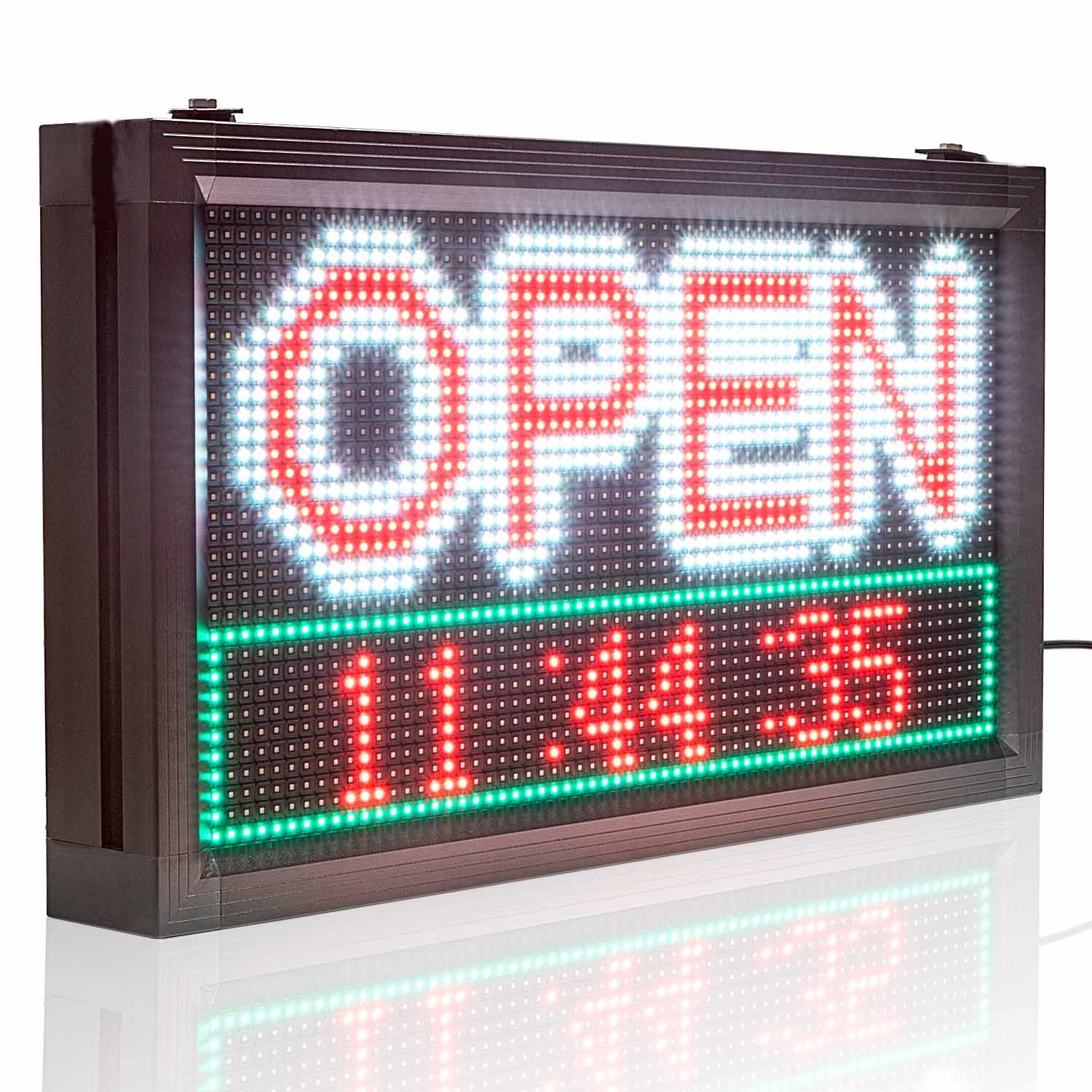 Scrolling Led Window Sign 5000cd/m2 Programmable Scrolling LED Signs P10 OPEN For Shop Advertisement
