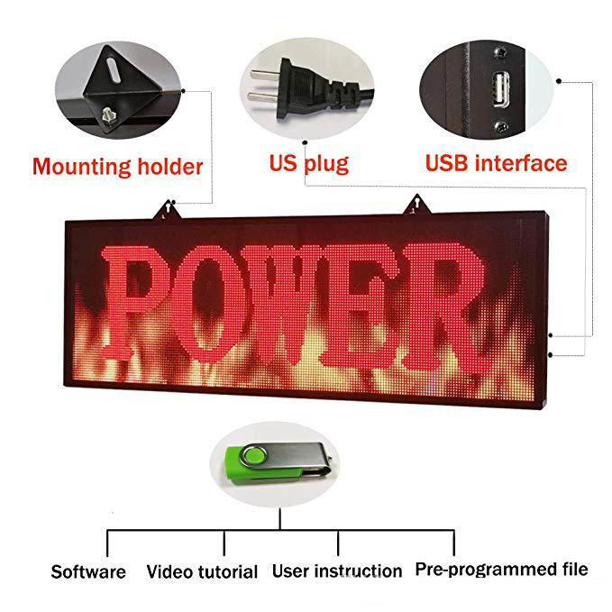Programming Outdoor Led Sign P5 Programmable Scrolling Outdoor Digital LED Signs Full Color 110V